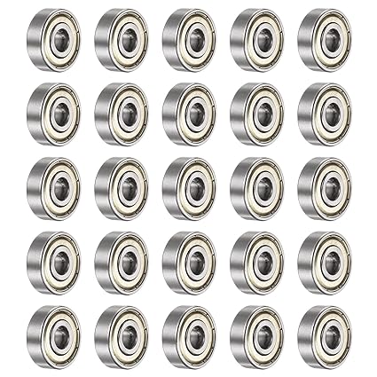 uxcell 25pcs 627ZZ Deep Groove Ball Bearings 7mm Bore 22mm OD 7mm Thick Carbon Steel Double Shielded ABEC3 Z1 Bearing for Motors