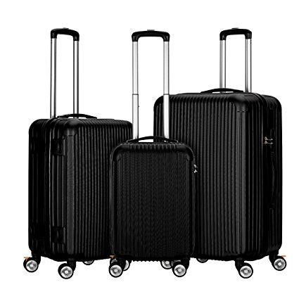 InnerTeck 3 Piece Luggage Set Spinner Hardshell Lightweight Suitcase Set