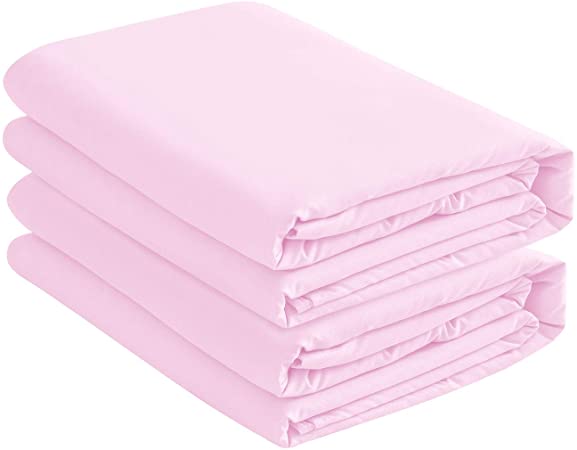 BASIC CHOICE 2-Pack Deep Pocket Bed Fitted Sheet/Bottom Sheet - California King, Baby Pink