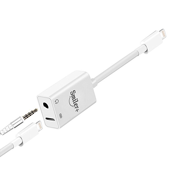 iPhone to 3.5mm Adapter and Splitter, Smilerplus iPhone Lightning to 3.5mm Audio Headphone Jack Charge Cable Charger for iPhone X/8/8 Plus/7/7 Plus