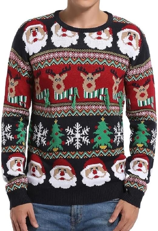 *daisysboutique* Men's Holiday Reindeer Snowman Santa Snowflakes Sweater