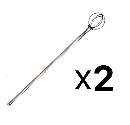 Norpro 8.25" Stainless Steel Mini Cocktail Iced Tea Mixing Stirring Whisk 2-Pack