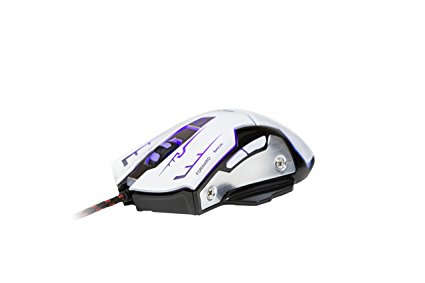 K-RAY M738 Ergonomic High-Precision 6 Buttons Gaming Mouse with 7-Colors Breathing LED Light and 1200-3200 DPI for PC/Mac (White Mouse)