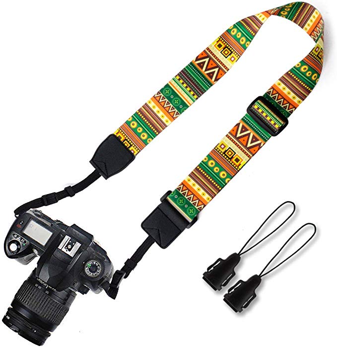 Elvam Adjustable Universal Men and Women Camera Strap Belt Compatible for All DSLR Camera, SLR Camera, Instant Camera and Digital Camera - Indian Style Pattern