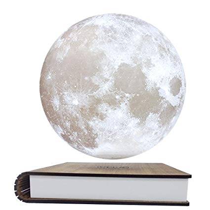 CPLA Magnetic Levitating Moon Lamp 3D Printing Floating and Spinning Unibody Seamless Decorative Table Lamp 【7.1inch-Magnetic Levitating Lamp】