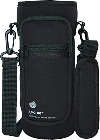 Insulated Water Bottle Holder with Adjustable Strap - 40 oz Water Bottle Carry Case - Water Bottle Carrier with Pocket and Shoulder Sling - Stay Hydrated On The Go with this Water Bottle Bag