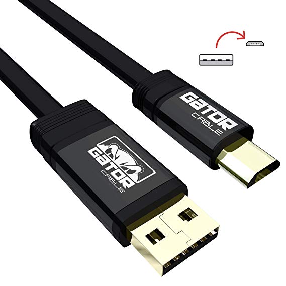 Micro USB 2.0 Data Cable - Micro USB Charger Cable, Fast Charger, USB Data Sync Cable (10 FT, Silver)