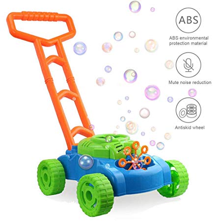 Umiwe Bubble Mower Toy,20 Inch Electronic Bubble Blower Machine,Removable Bubbles Blowing Push Toys,Easy to Assemble,Outdoor Push Toys,Lawn Games,Best Birthday Gift for Boys,Girls,Toddlers