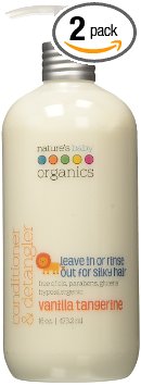 Natures Baby Organics Conditioner and Detangler Vanilla Tangerine 16-Ounce Bottles Pack of 2