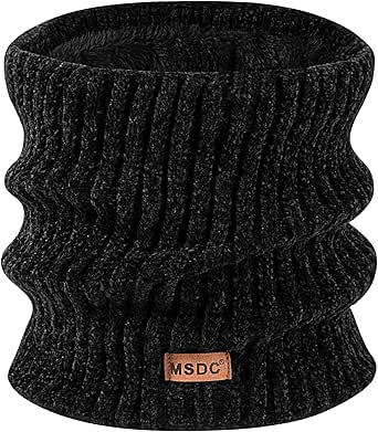 MSDC Winter Scarf for Women Neck Gaiter Warmer Chenille Fleece Face Mask Covering for Cold Weather Gifts