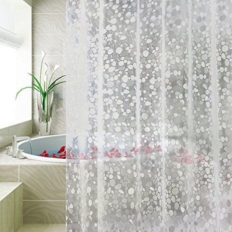 Carttiya Shower Curtains, 100% EVA Waterproof Bathroom Curtains, [PVC Free] [Chlorine Free] [Mold Mildew Free] Bath Curtains, 180 cm x 180 cm Transparent