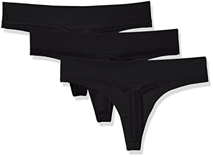 Madeline Kelly Women's 3 Pack Micro Laser Cut Thong with Back Detail