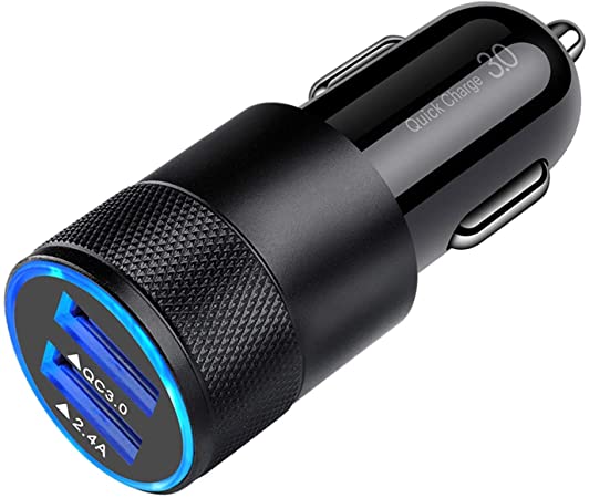 Fast Car Charger, Quick Charge 3.0   2.4A Rapid USB Car Charger Adapter Flush Compatible Samsung Galaxy S20 Ultra S10e S10 S9 S8 S7 S6 Note 10 9 8, iPhone 11/Xs/Xs max/Xr/X/8/7/6, iPad, LG, Phone