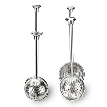 Tea Infuser Tea Strainer Twisting Tea Ball Infuser with Handle for Loose Leaf Tea, Stainless Steel, Pack of 2