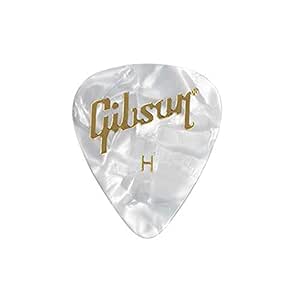 Gibson Gear Pearloid White Guitar Picks, Pack of 12 Pc, Heavy (APRW12-74H)