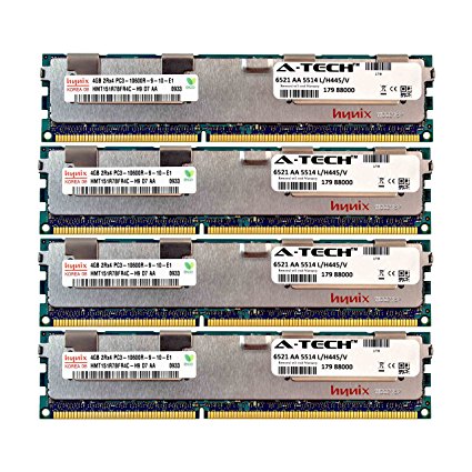 A-Tech Hynix 16GB Kit 4 x 4GB PC3-10600 1.5V For HP ProLiant BL465C G7 SL210T G8 DL385 G7 SL270S G8 DL170E G6 SL4540 G8 BL2X220C G6 BL2X220C G7 BL420C G8 BL460C G8 BL490C G7 BL620C G7 Memory RAM