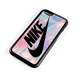 Nike Logo Pink Pastel Turquois 3D Print Custom Case for Iphone 4/4s 5 5s 5c 6 6plus (iPhone 6/6s Black)