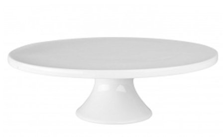 BIA Cordon Bleu Small Round Porcelain Cake Stand 8-1/2-Inch by 3-3/4-Inch, White