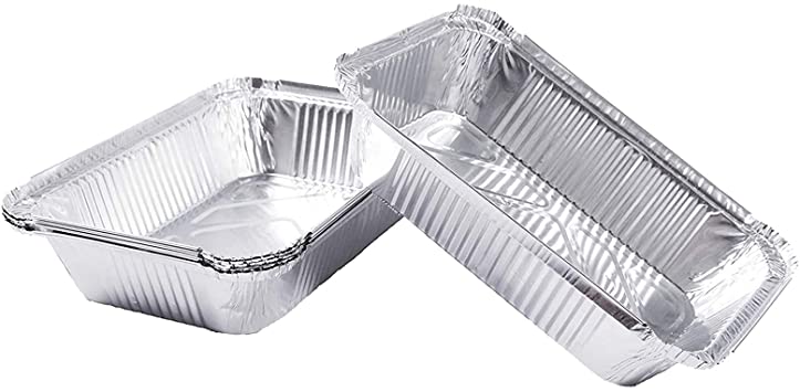 soldbbq 5-Pack Aluminum BBQ Foil Pans, Disposable Grease Trays Replacement Parts for Charbroil The Big Easy Oil-Less Turkey Fryer