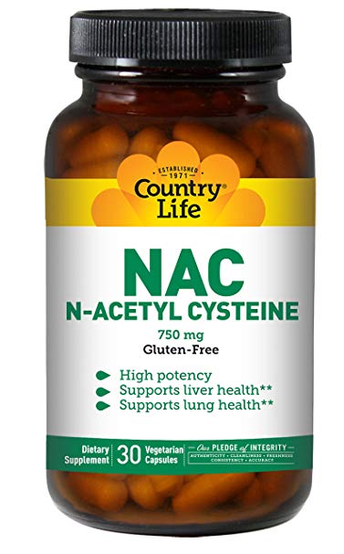 Country Life Nac (n-Acetyl Cysteine) 750 Mg, 30-Count