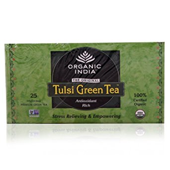 Tulsi Green Tea By Organic India, 25 Tea Bags, Pack of 3