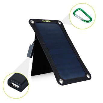 Suaoki Portabel 7W Solar Panel Cellphone Charger USB Port Sunpower Mono-crystalline Charging for iPhone 66Plus 6s ipad Samsung Other Phone and Digital Devices
