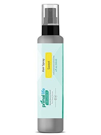 SWEET HAIR SPRAY BEST ORGANIC Hair Spray- Maintains Shine and Diminishes Frizz—Hydrates and Strengthens Brittle Hair - 100% Organic – Safe for The Environment - Primal Life Organics