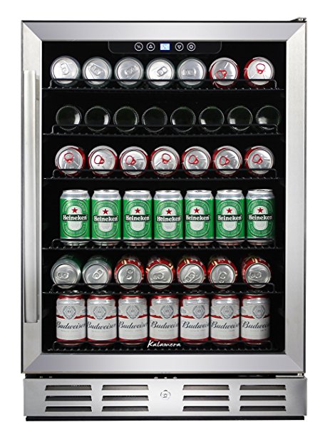 Kalamera 24" Beverage Refrigerator 170 Can Built-in or Freestanding Single Zone Touch Control