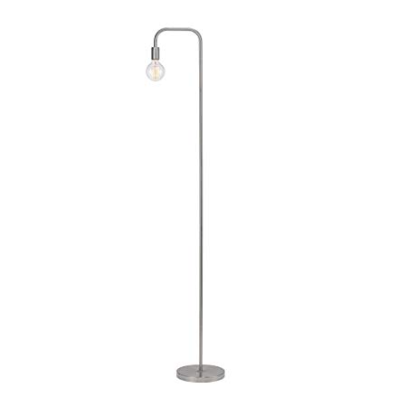 Globe Electric Holden 70" Floor Lamp, Brushed Steel, In-Line On/Off Foot Switch 67067