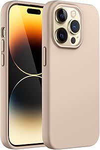 JETech Silicone Case for iPhone 14 Pro Max 6.7-Inch, Silky-Soft Touch Full-Body Protective Phone Case, Shockproof Cover with Microfiber Lining (Gold)