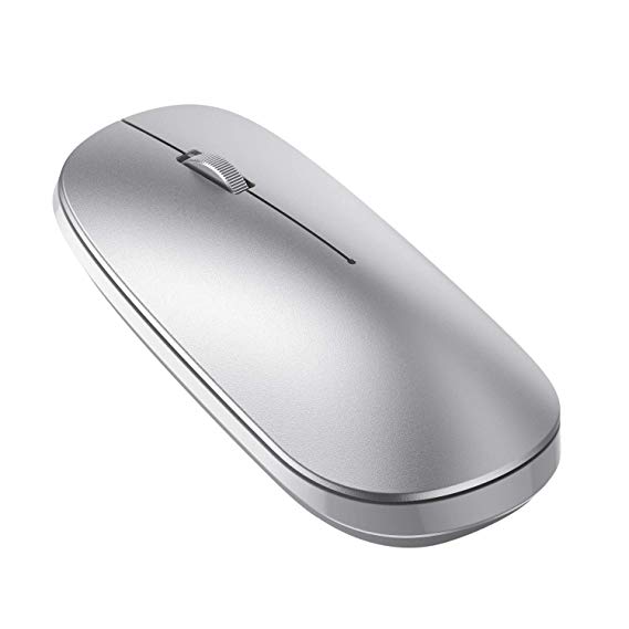 OMOTON Bluetooth Mouse for iPad and iPhone (iPadOS 13 / iOS 13 and Above), Ultra-Thin Wireless Mouse Compatible with Bluetooth Enabled Computer, Laptop, PC, Notebook, and Mac Series, Silver