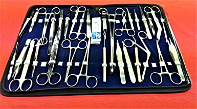 Premium CYNAMED USA 157 Pieces Instruments KIT Veterinary Scissors Forceps Needle Holder Scalpel Handel Stainless Steel All in ONE