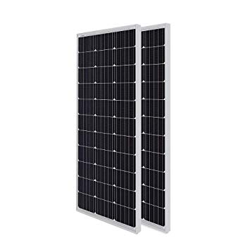 Renogy 2pcs 100 Watt 12 Volt Monocrystalline Solar Panel (Compact Design) Ideal for Off Grid PV System on RV,Motorhome, Caravan, Camper or Boat