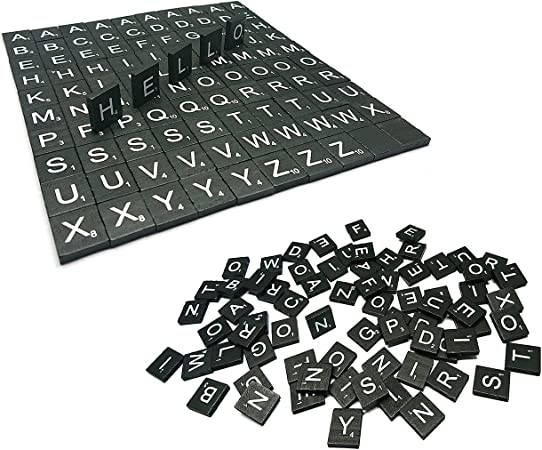 300 Pieces Scrabble Letters for Crafts, Wood Scrabble Tiles DIY Wood Gift Decoration, Making Alphabet Coasters and Scrabble Crossword Game