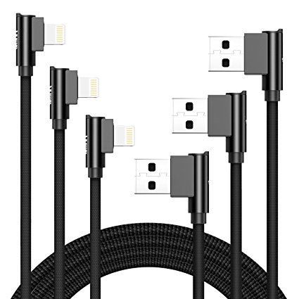 iPhone Cable,Aimus 3 Pack 0.4FT 4FT 6FT Aluminium Alloyed Lightning to USB Charging Charger Cable Lead for iPhone X, iPhone 7/7 Plus, iPhone 6/6S/6 Plus/6S Plus, iPhone 5/5S/5C/SE, iPad Mini 2 3 4 Air iPod IOS10 and More (Black)