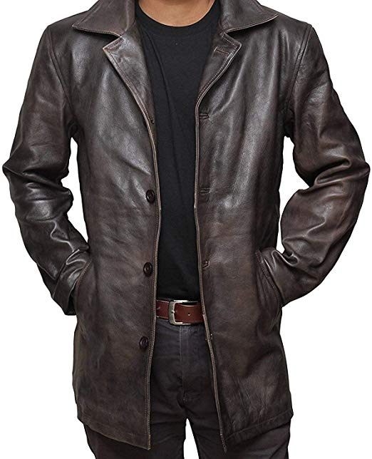 Brown Leather Jacket Men - Natural Distressed Leather Jackets for Men