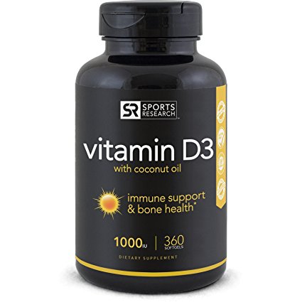 Vitamin D3 with Coconut Oil, 360 Liquid-Softgels (1000iu)