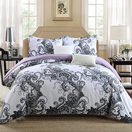 GOOFUN-L1K 3pcs Luxury Duvet Cover Set/Bedding Set(1 Duvet Cover   2 Pillow Shams) Lightweight Microfiber Well Designed Print Pattern - Comfortable, Breathable, Soft & Extremely Durable,King Size