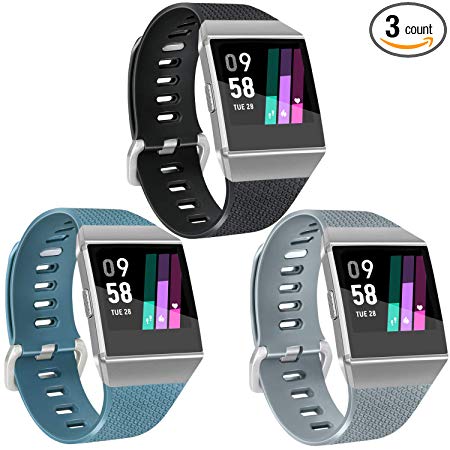 Vancle Sport Bands Compatible with Fitbit Ionic Smartwatch, 3 Pack