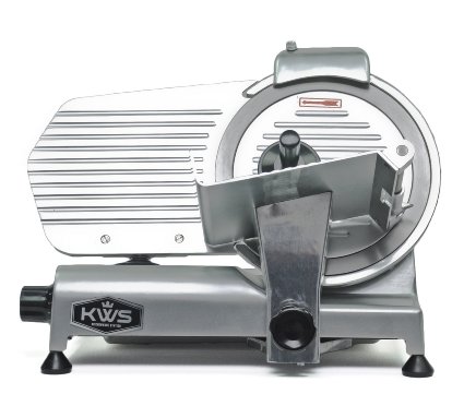 KWS Premium Commercial 320w Electric Meat Slicer 10" Stainless Blade, Frozen Meat/ Cheese/ Food Slicer Low Noises Commercial and Home Use