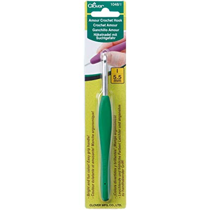 Clover 1048/I Green Amour Crochet Hook, Size I, 5.5mm