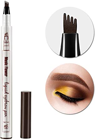 AsaVea Tattoo Eyebrow Pen Waterproof Ink Gel Tint with Four Tips, Long Lasting Smudge-Proof Natural Hair-Like Defined Browns All Day (Chestnut)