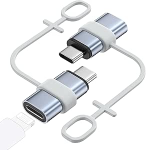 MoKo Lightning Female to USB C Male Adapter 2 Pack, USB-C to Lightning Adapter for iPhone 15 Pro Max Plus, iPad Air/Pro, iPhone to USB C Adapter Support Charging/Data Sync, NOT for Audio/OTG, Gray