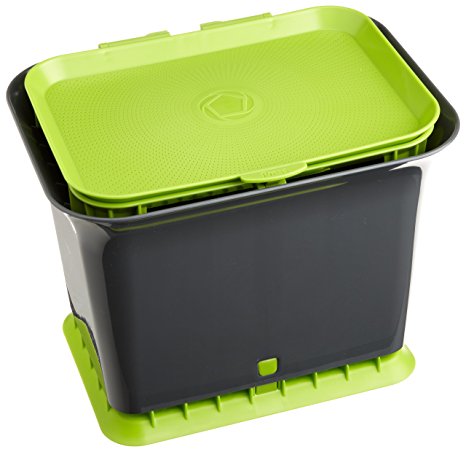 Full Circle Fresh Air Compost Collector, Green Slate