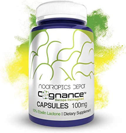 Cognance Enhanced Bacopa Capsules | 100mg | 10% Ebelin Lactone | Bacopa monnieri | Mood, Memory, & 5-HT2A Activation