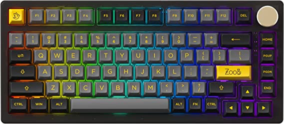 EPOMAKER AKKO PC75B Plus V2 Top Mount Hot Swap RGB Bluetooth/2.4Ghz/USB-C Wired PC Mechanical Keyboard, with Knob Control, PC Plate, PBT Keycaps, 3000mAh Battery for Win/Mac/Linux(Crystal Switch)