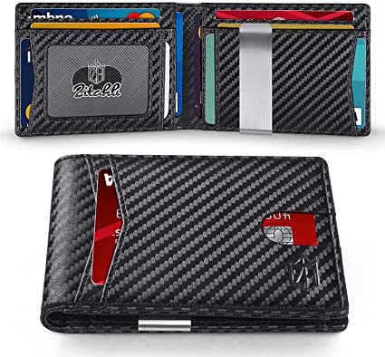 Zitahli Mens Slim Wallet Larger Capacity with 12 Slots RFID Blocking Minimalist Bifold Front Pocket Wallet for Men with ID Window