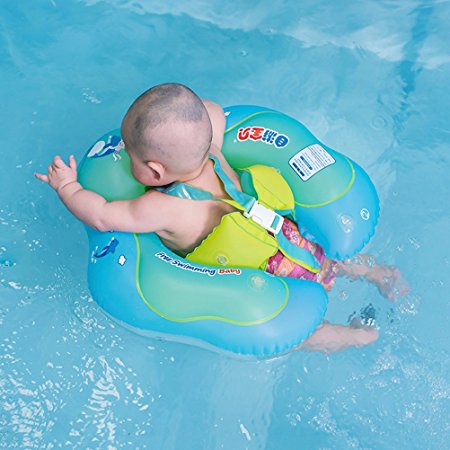 Free Swimming Baby Inflatable Baby Swimming Float Ring Children Waist Float Ring Inflatable Floats Pool Toys Swimming Pool Accessories for the Age of 3-36 Months(Blue, XL)