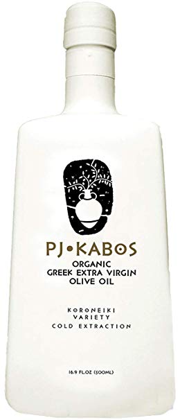 Organic 2019/20 Fresh Harvest, 0.12% Acidity, Extra-Gold Medal Award Winner, PJ KABOS Family Reserve Organic Greek Extra Virgin Olive Oil | No Pesticides | Cold Extracted | Ancient Olympia Vicinity