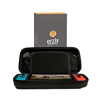 Orzly Carry Case for Nintendo Switch - BLACK Protective Hard Portable Travel Carry Case Shell Pouch for Nintendo Switch Console & Accessories